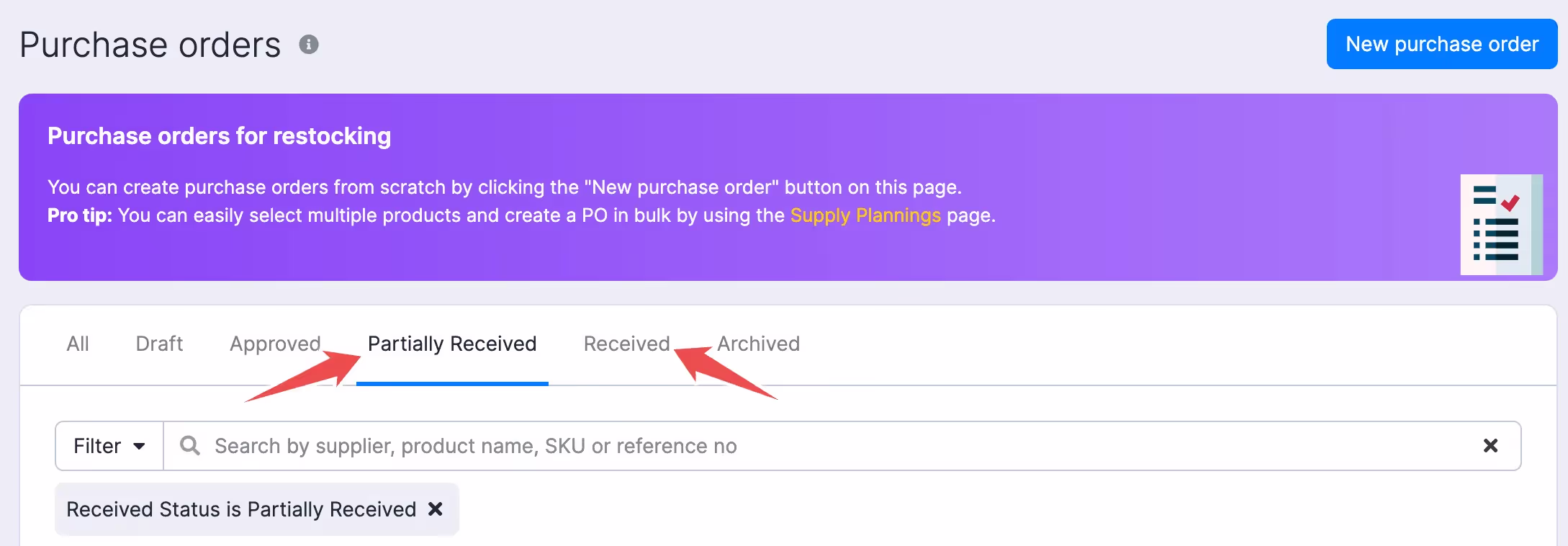 Purchase orders