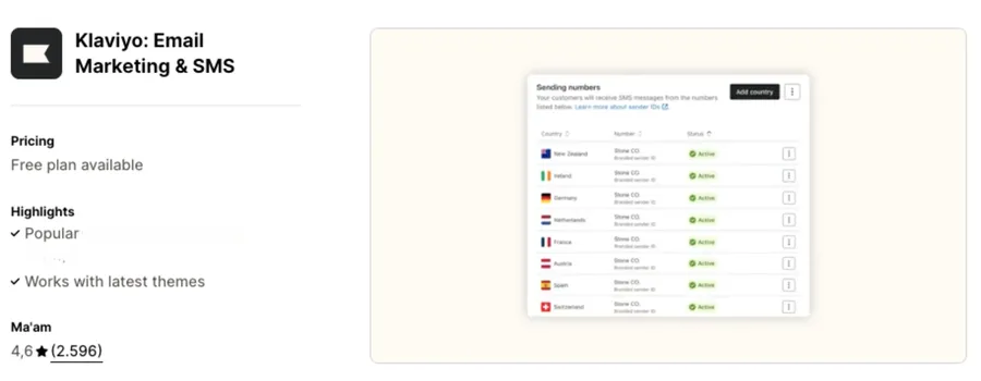 Image showing Klaviyo as an efficient marketing app for Shopify Black Friday and Cyber Monday.
