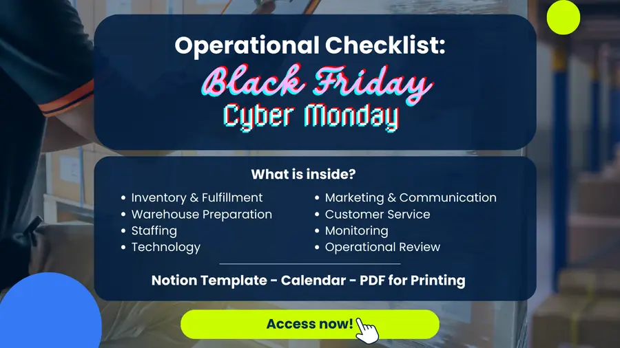 Operational checklist for ecommerce businesses for black friday cyber monday period