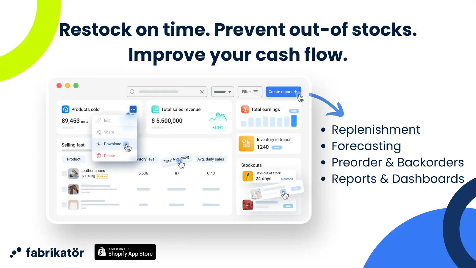 Fabrikatör, Inventory Planning Solution 