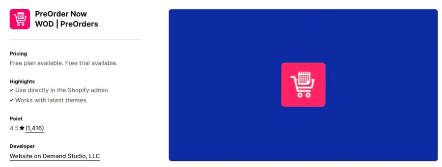 Image showing PreOrder Now WOD | PreOrders Shopify app to manage backorders and preorders during Black Friday and Cyber Monday.