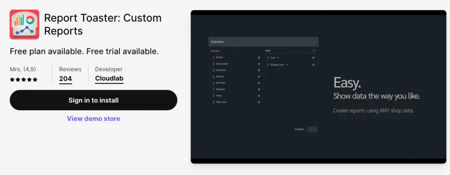 Image of Report Toaster app.