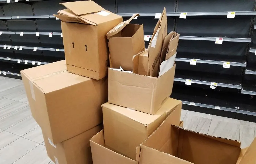 Empty warehouse boxes.