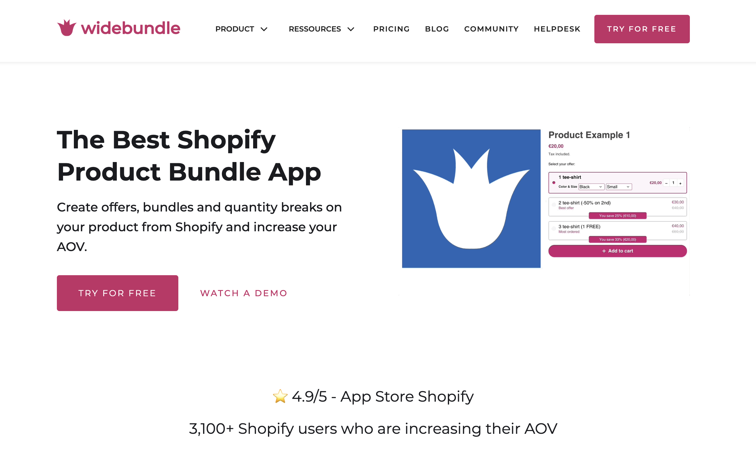 Wide Bundle Shopify Bundle App