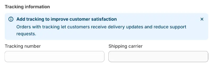Shopify tracking information page of Fabrikatör.