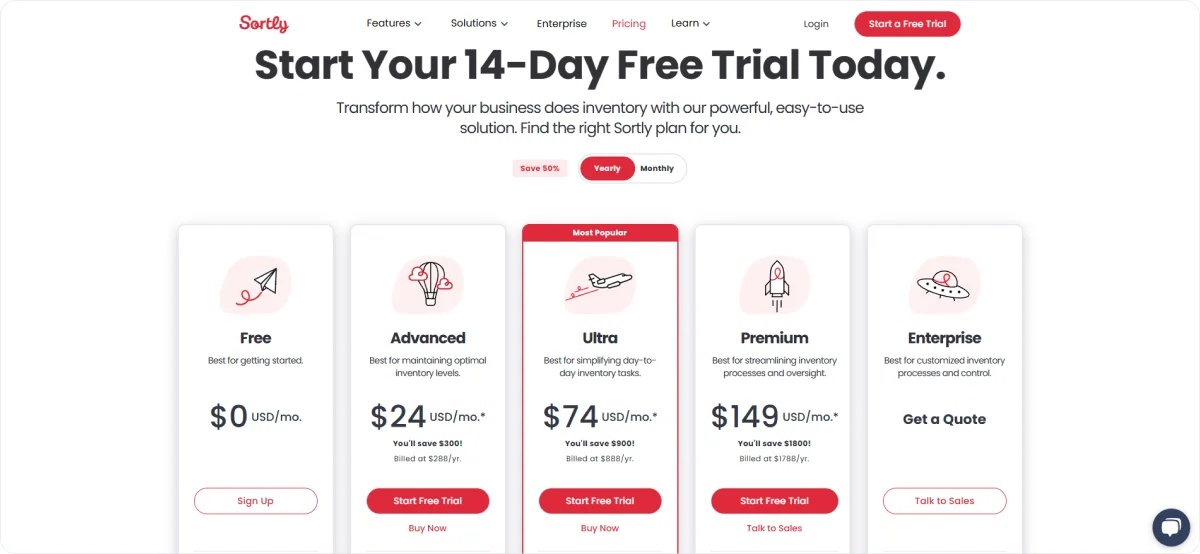 sortly-pricing