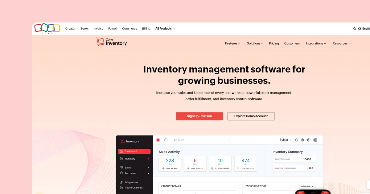zoho-inventory-homepage