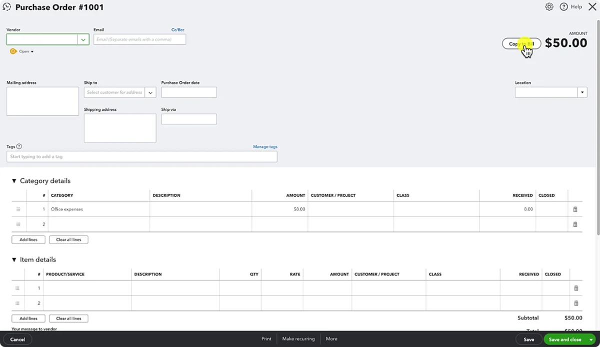 convert-po-into-bill-quickbooks