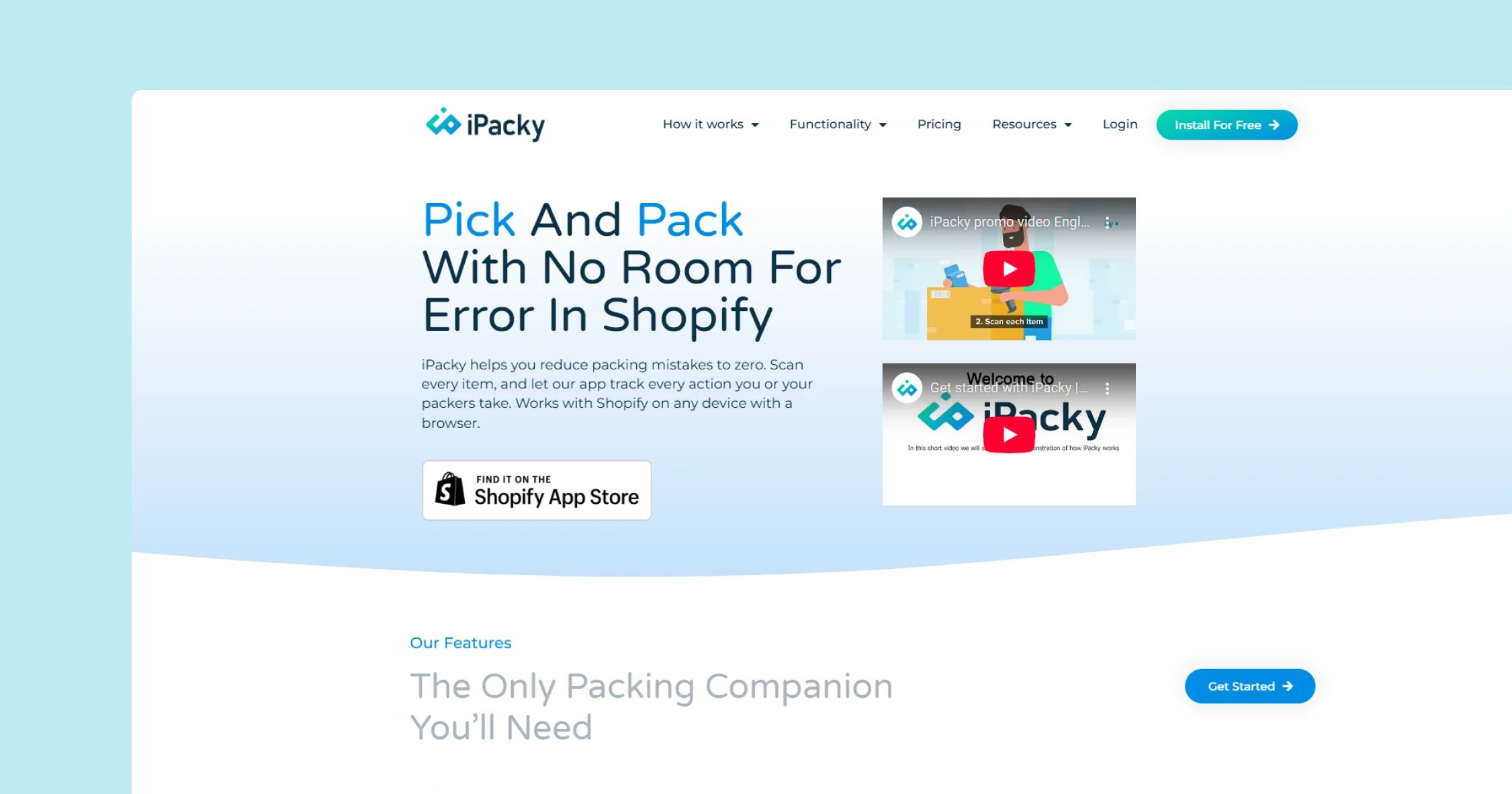ipacky-homepage