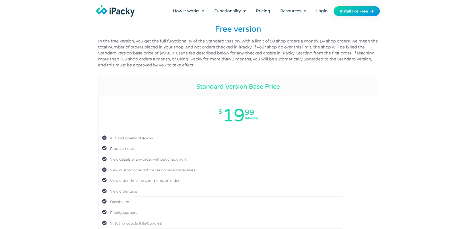 ipacky-pricing